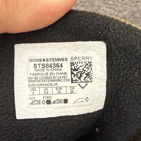 ✅Sperry Boots Womens 8 Saltwater Tassel Corduroy Duck Boot Olive Black NO INSOLE - Picture 2 of 10